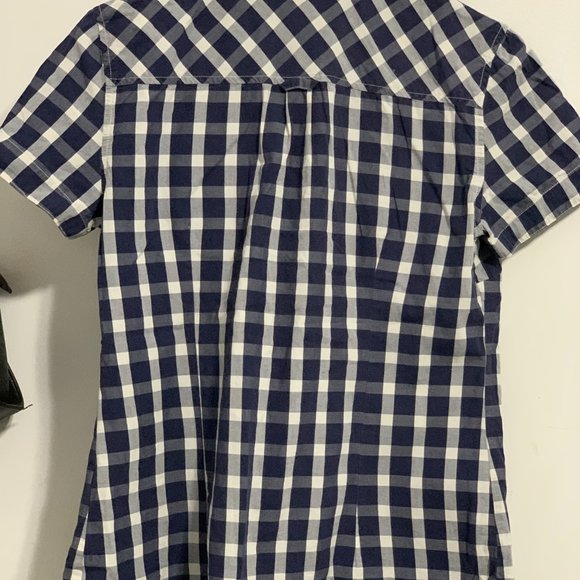 Woodland unisex blue and white check shirt - Picture 3 of 4
